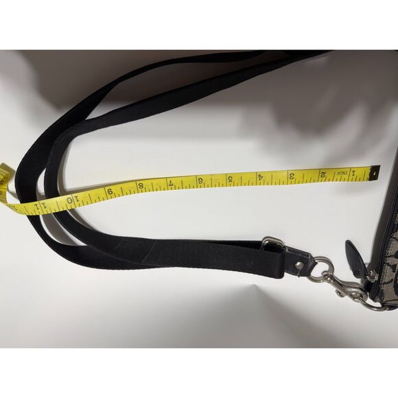 VTG Coach Purse Signature Stripe C Swingback Crossbody Bag Gray Black Zipper - Picture 9 of 12